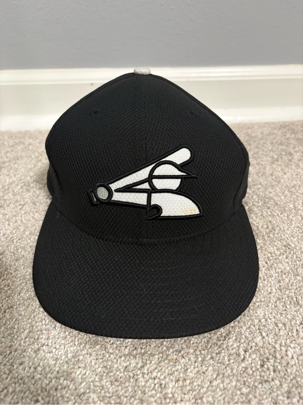 White Sox Black Baseball Cap with White Logo